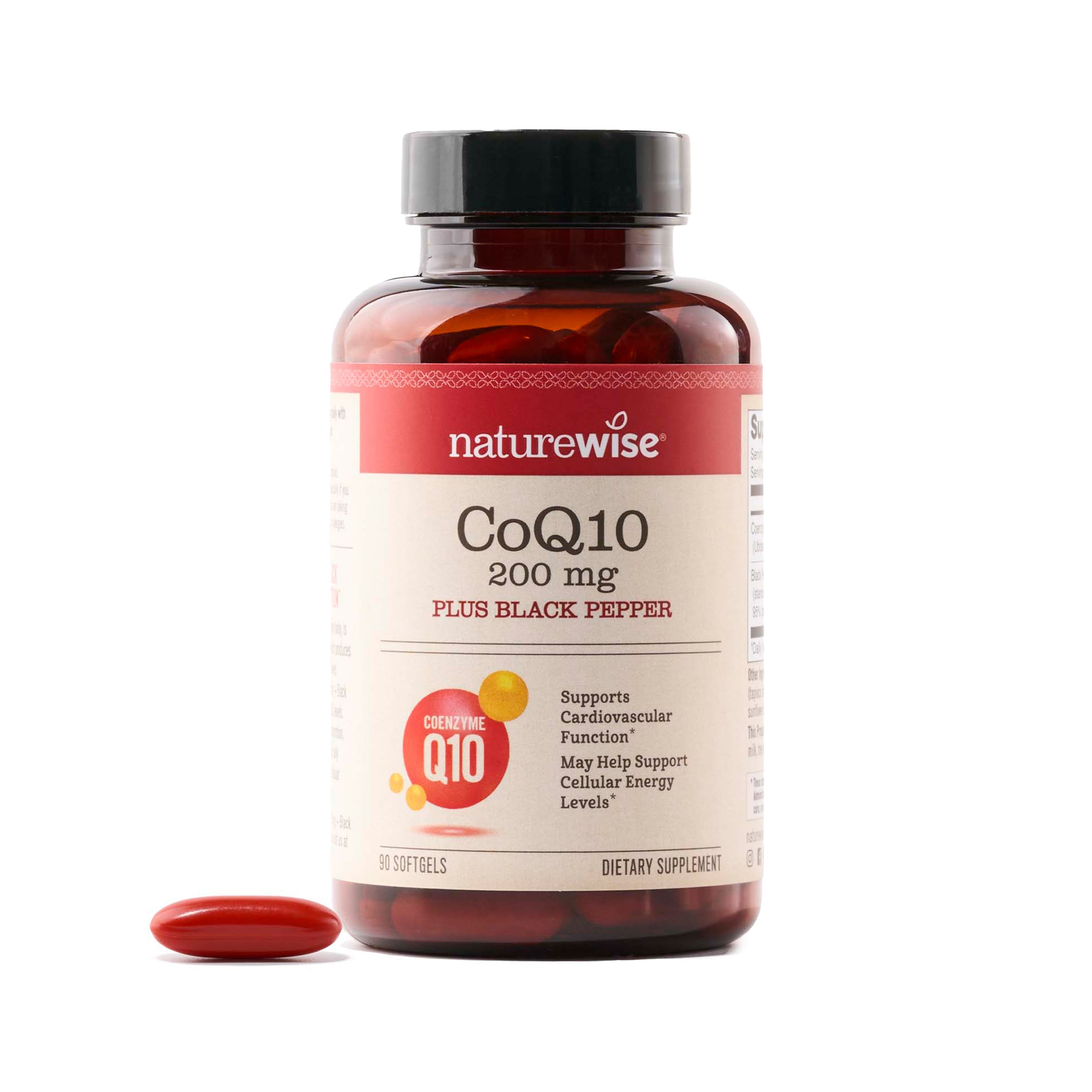 NatureWise CoQ10 Plus Black Pepper 200 mg 90 Softgels