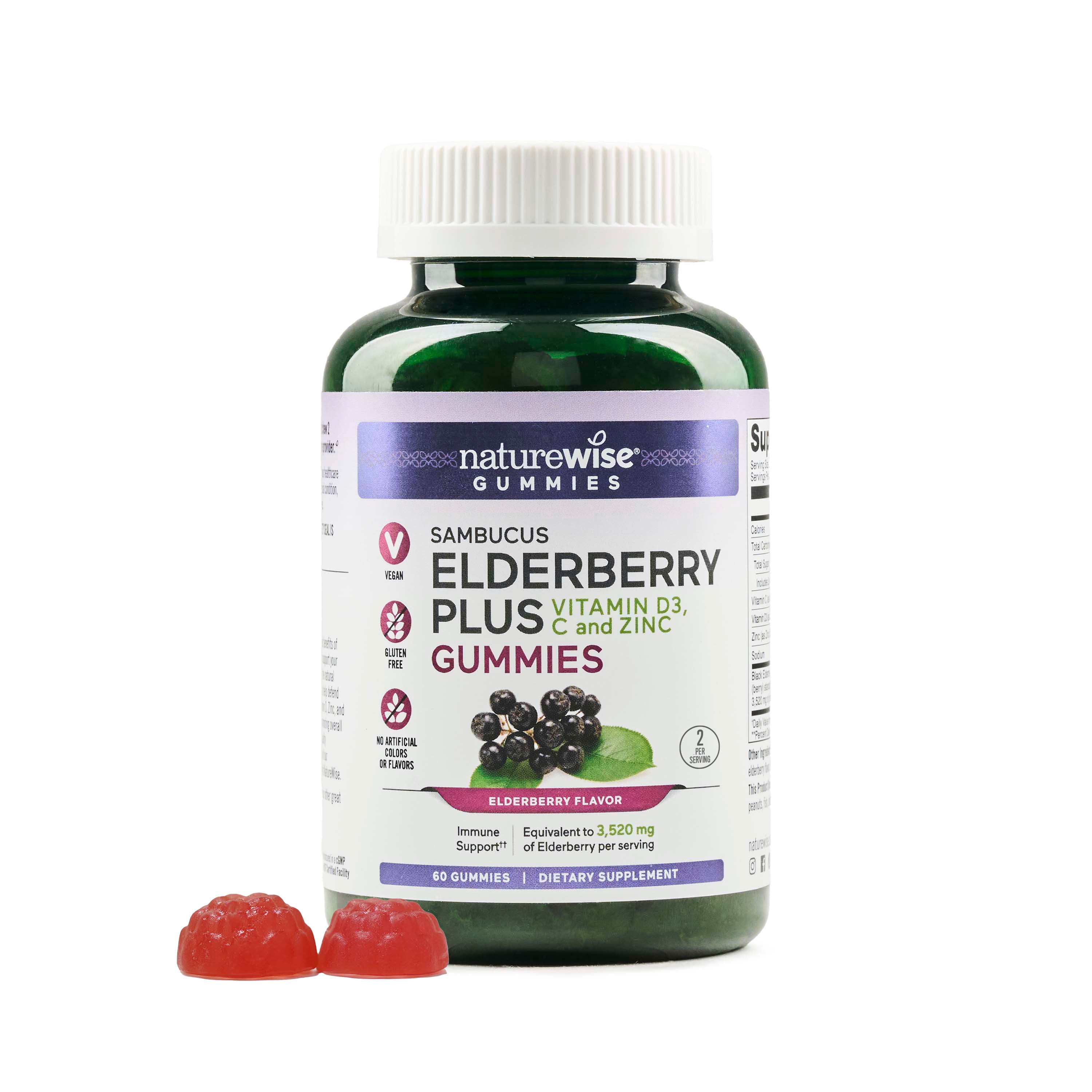 NatureWise Elderberry Gummies with Vitamin D and Zinc 60 gummies