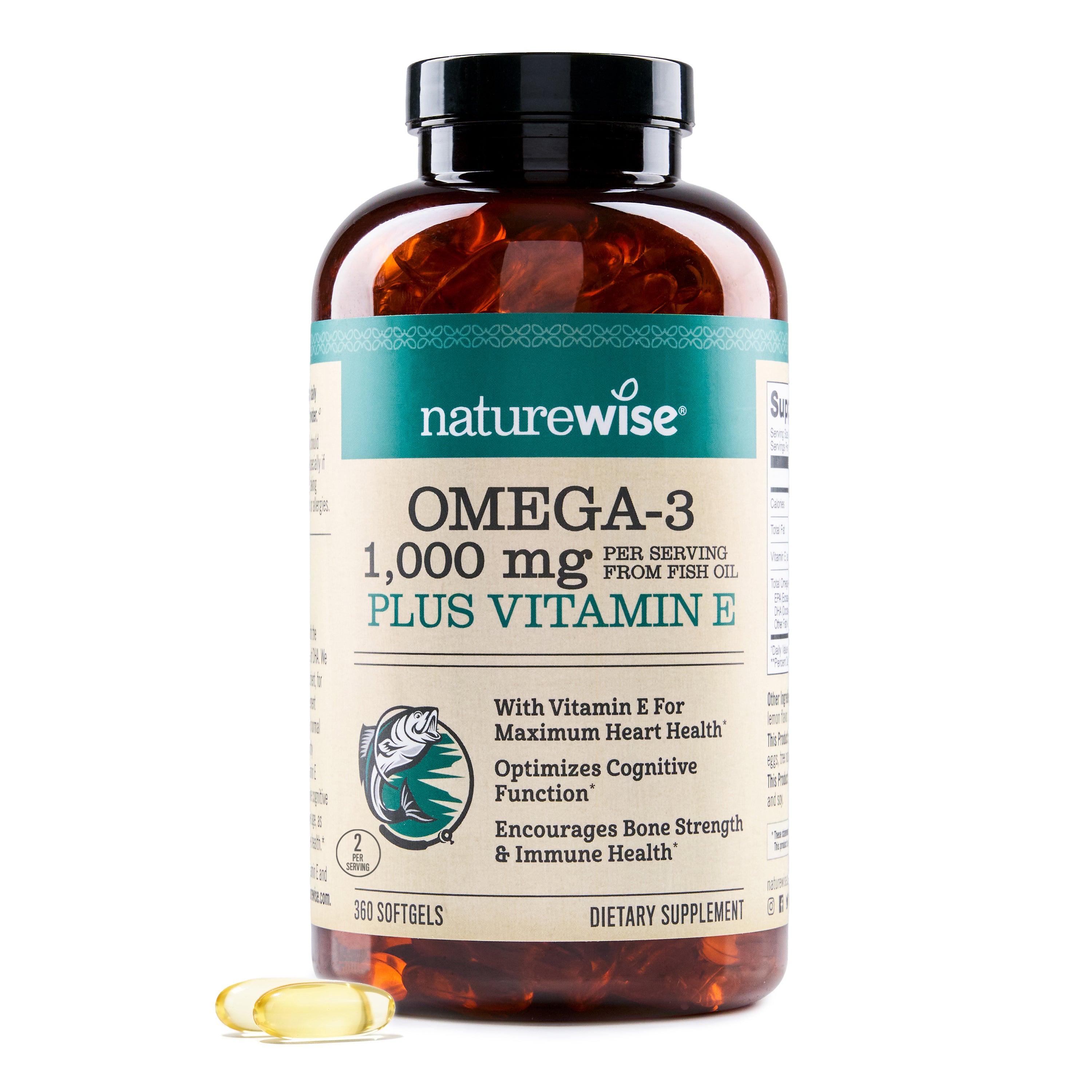 NatureWise Omega-3 1000 mg plus vitamin E 360 softgels