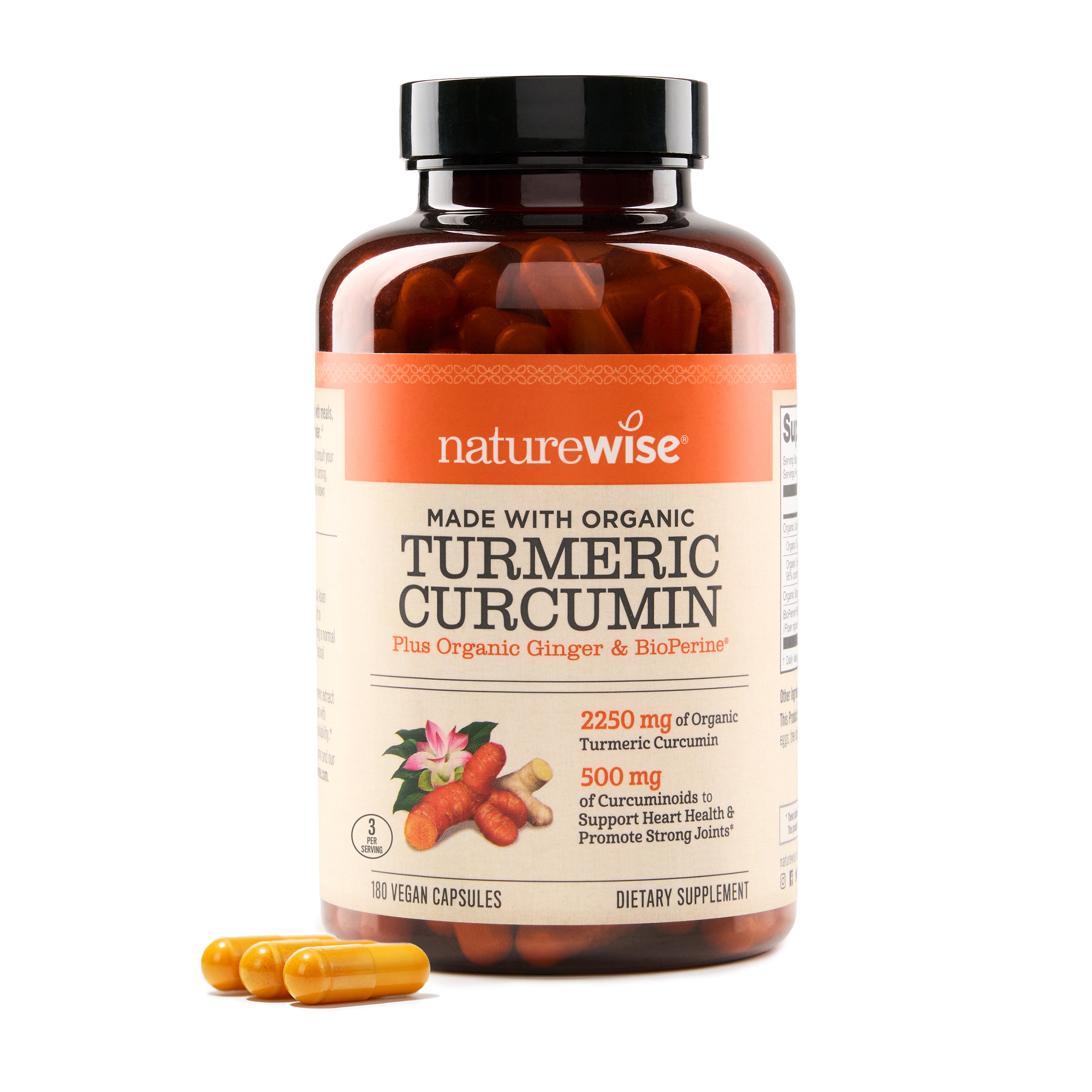 NatureWise Turmeric Curcumin Capsules 180 capsules