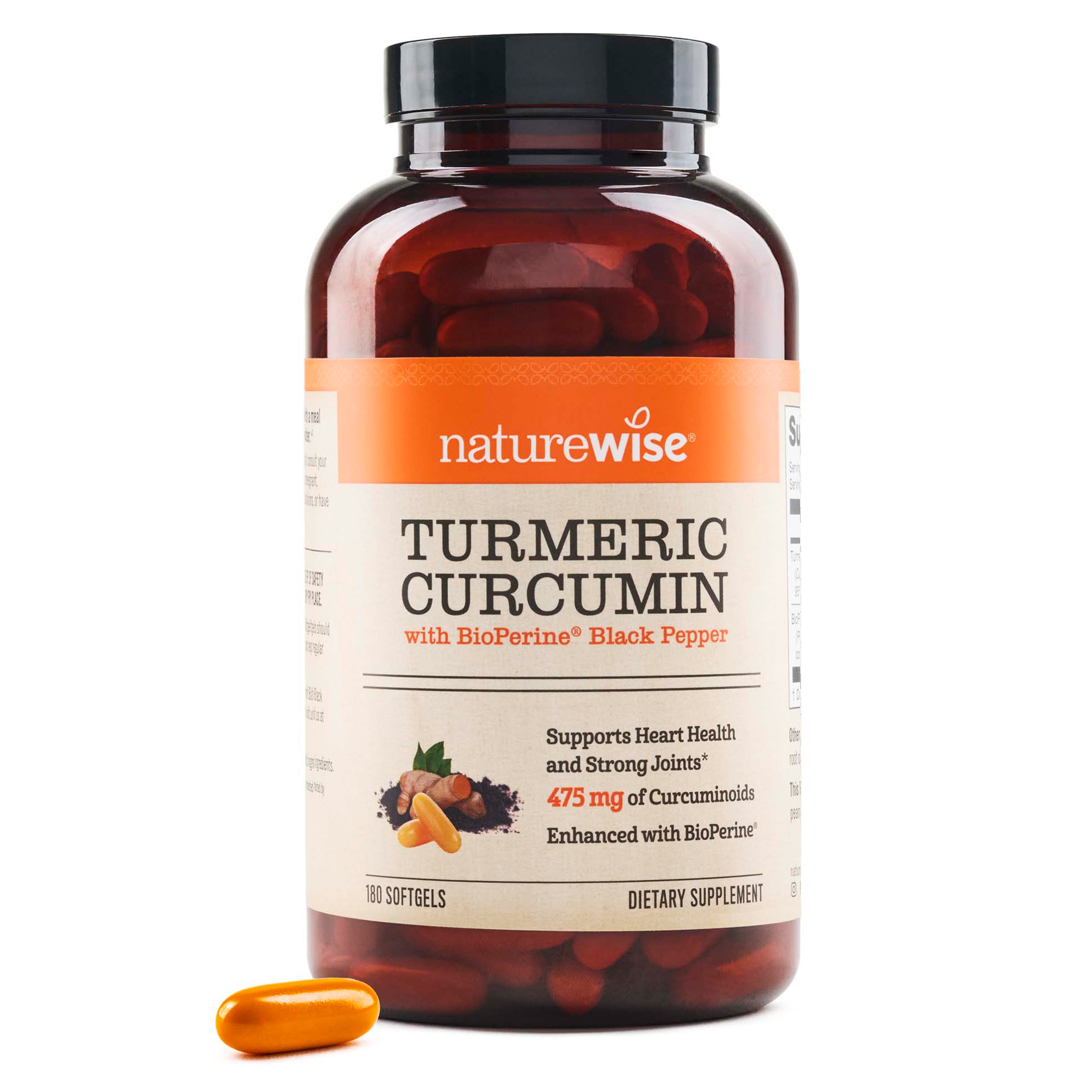 NatureWise Turmeric Curcumin Softgels 180 softgels