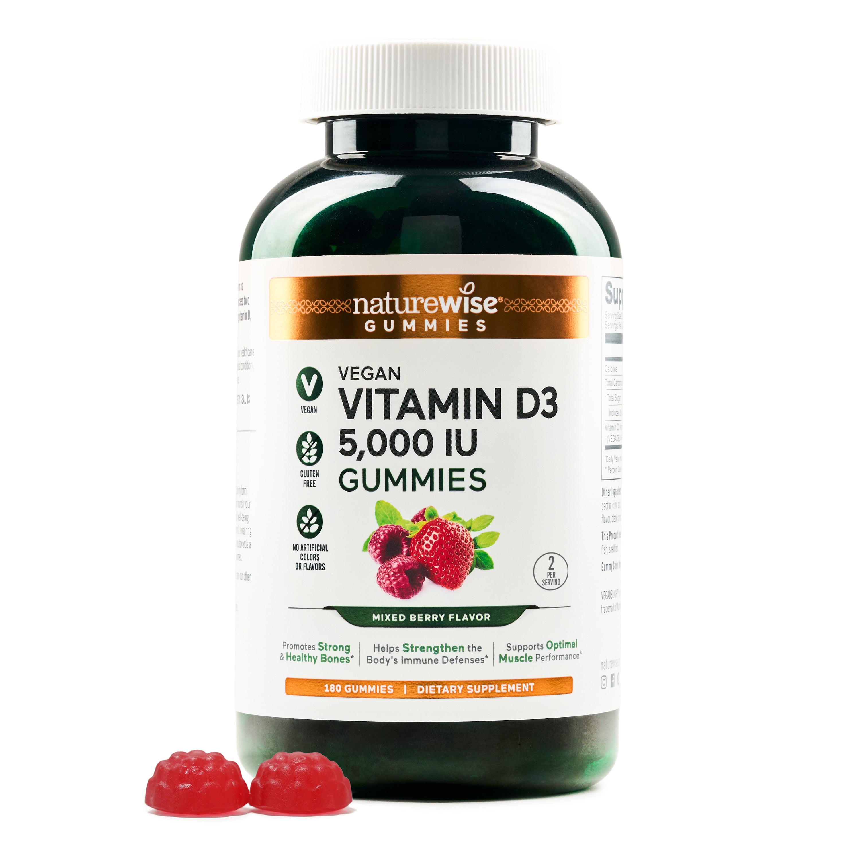 NatureWise Vegan Vitamin D3 5000 IU Gummies 180 gummies