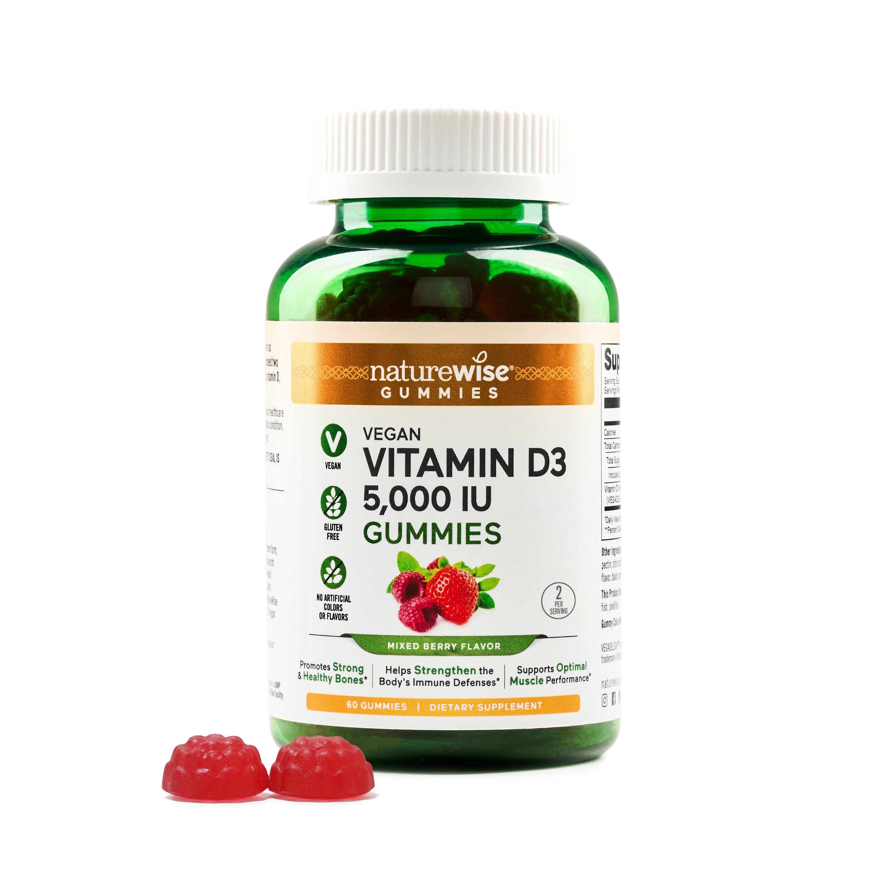 NatureWise Vegan Vitamin D3 5000 IU Gummies 60 gummies