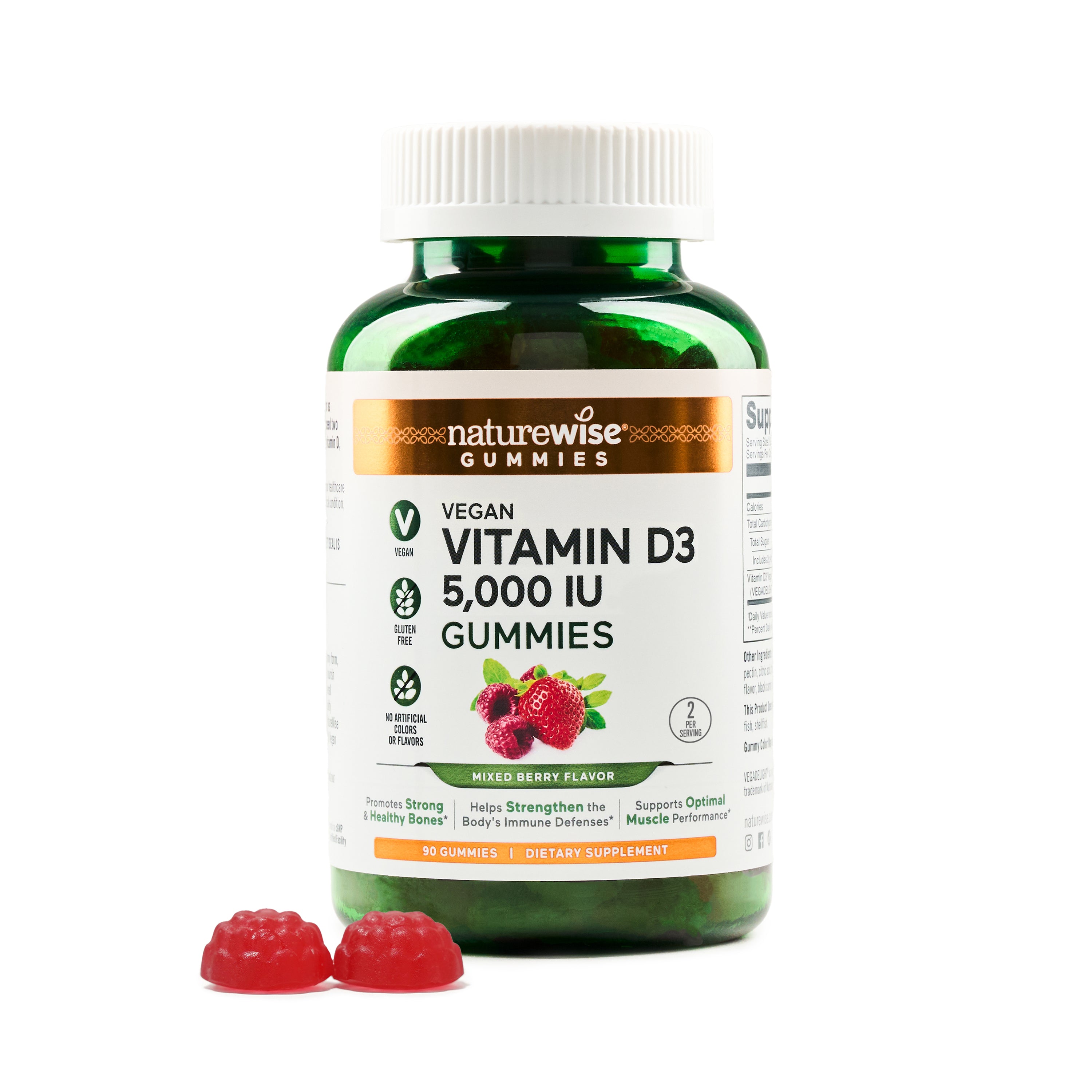 NatureWise Vegan Vitamin D3 5000 IU Gummies 90 gummies